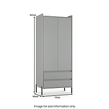 Kenton Double Wardrobe With Drawers Dusk Grey from Roseland Furniture