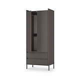 Kenton Double Wardrobe With Drawers Graphite from Roseland Furniture