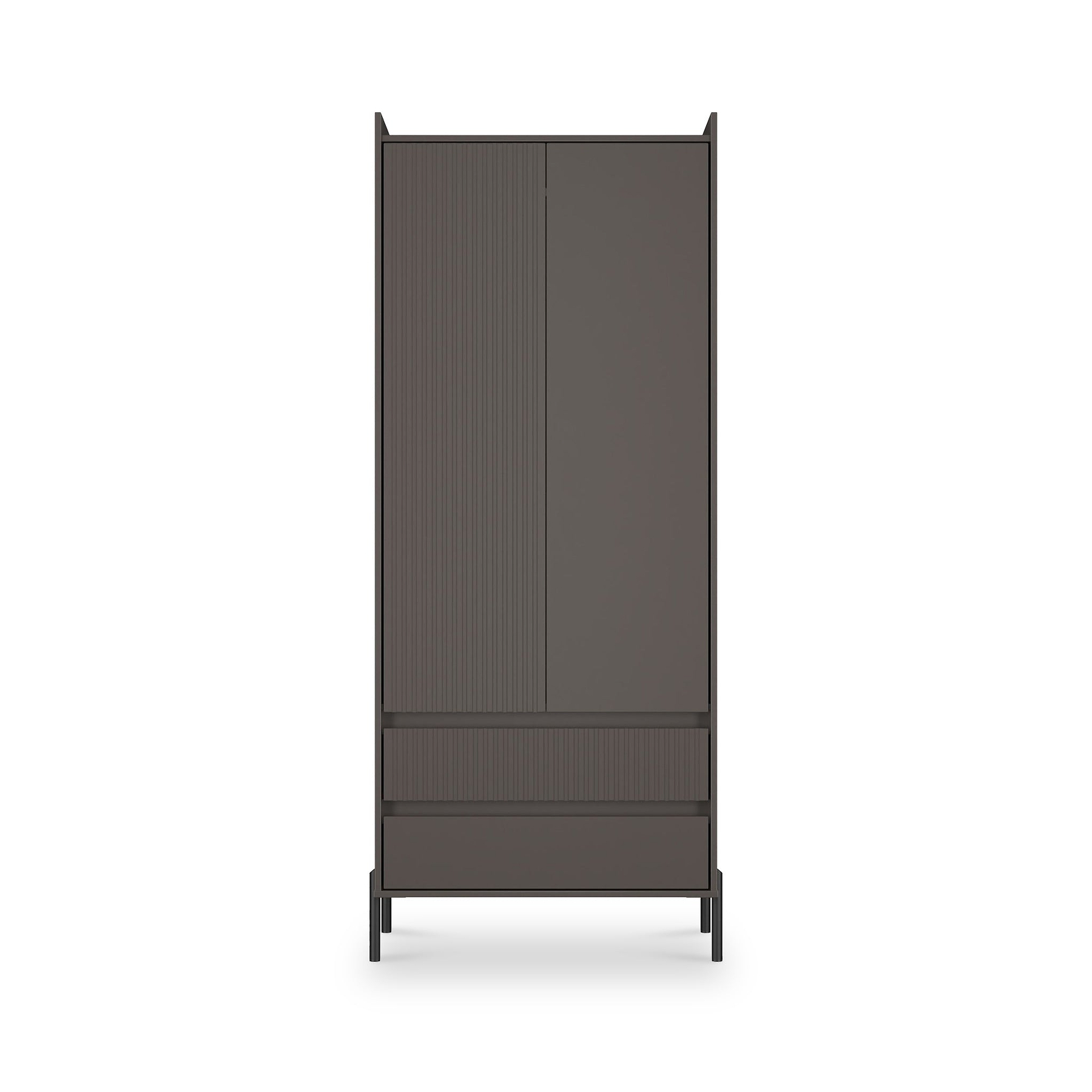Kenton Double Wardrobe With Drawers Graphite from Roseland Furniture