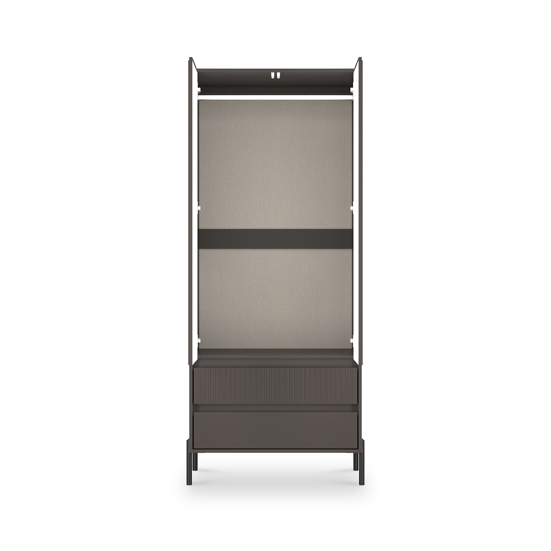 Kenton Double Wardrobe With Drawers Graphite from Roseland Furniture
