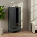 Kenton Double Wardrobe With Drawers Graphite from Roseland Furniture