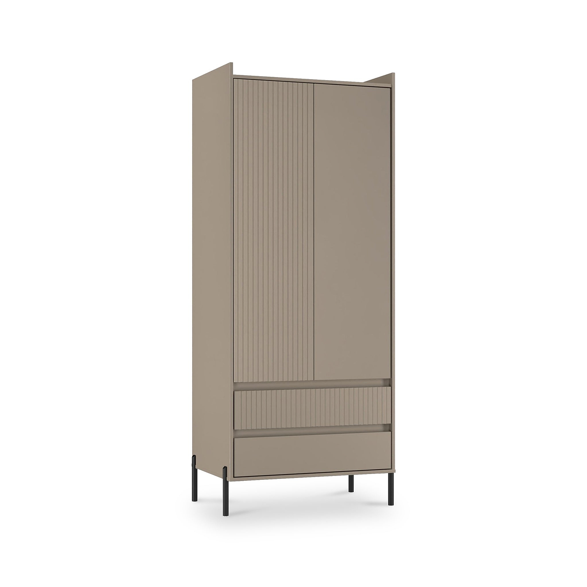 Kenton Double Wardrobe With Drawers Mushroom Matt from Roseland Furniture