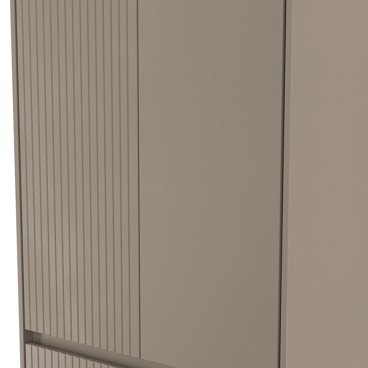 Kenton Double Wardrobe With Drawers Mushroom Matt from Roseland Furniture