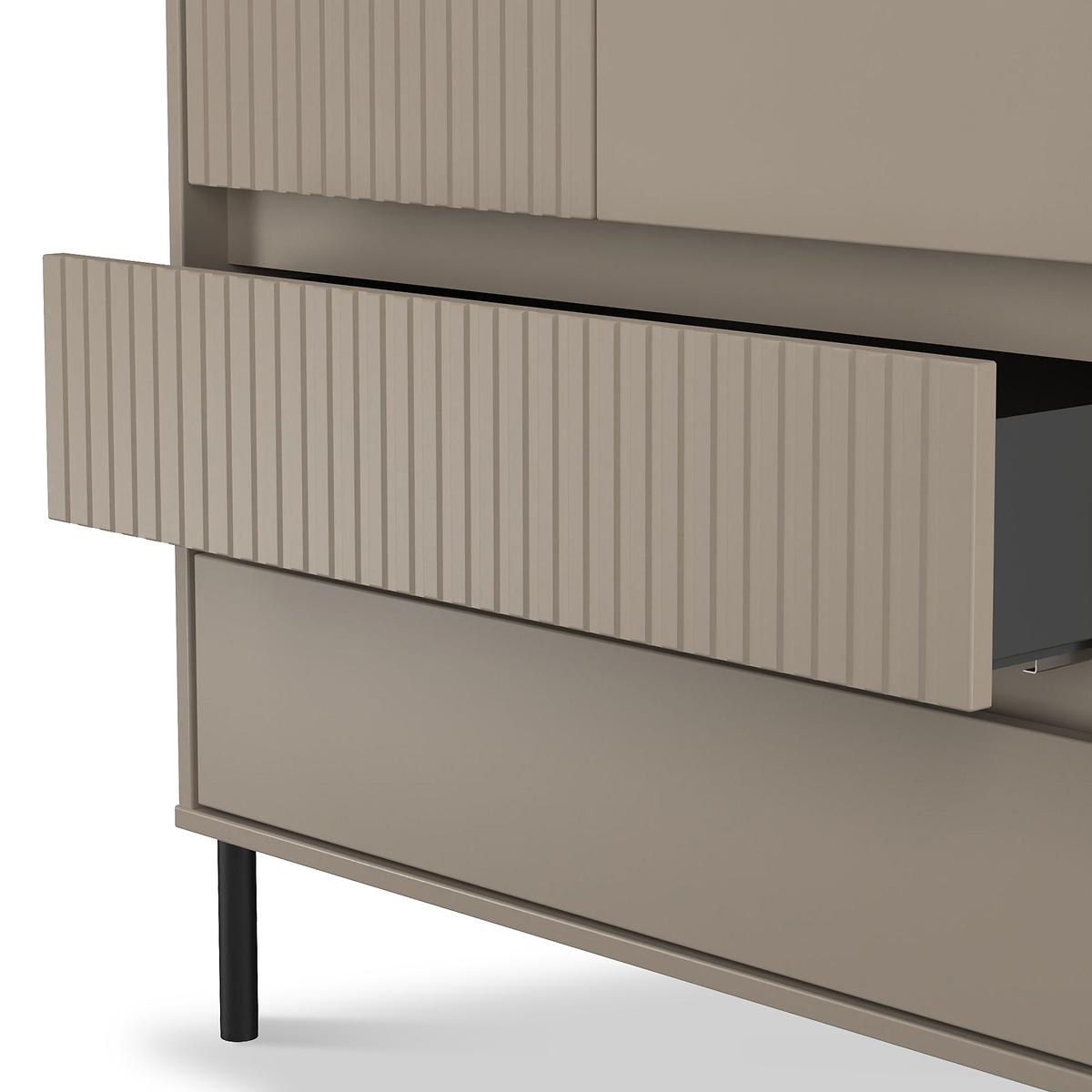 Kenton Double Wardrobe With Drawers Mushroom Matt from Roseland Furniture