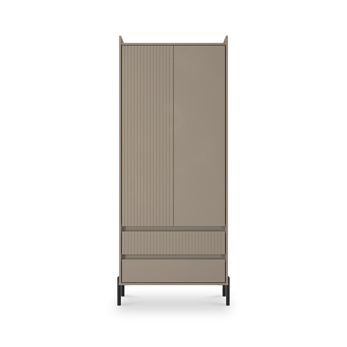 Kenton Double Wardrobe With Drawers Mushroom Matt from Roseland Furniture