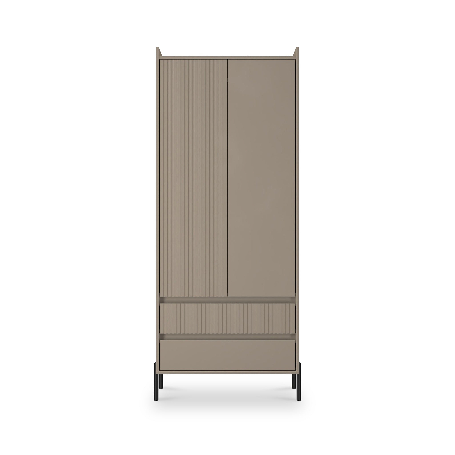 Kenton Double Wardrobe With Drawers Mushroom Matt from Roseland Furniture