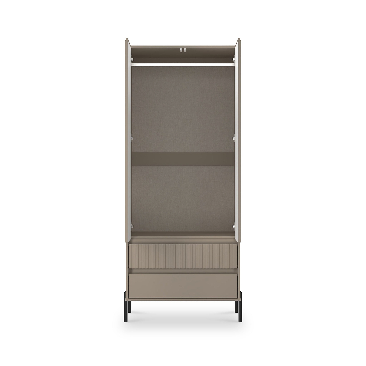 Kenton Double Wardrobe With Drawers Mushroom Matt from Roseland Furniture