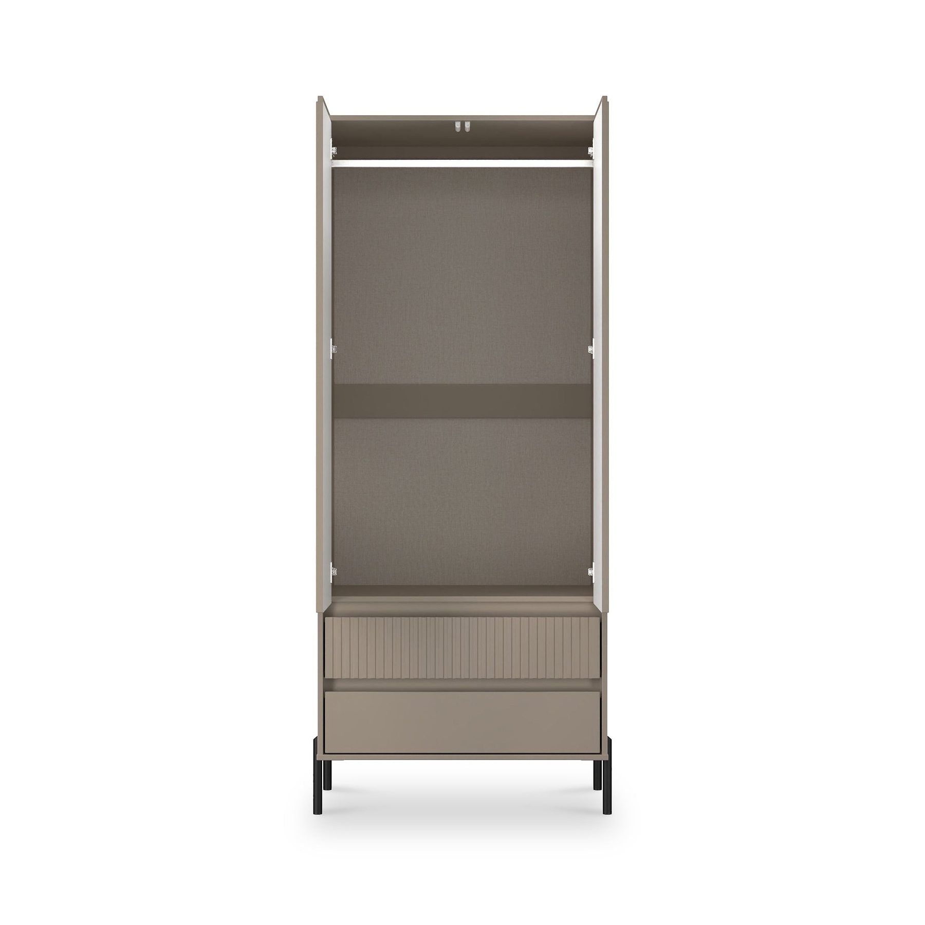 Kenton Double Wardrobe With Drawers Mushroom Matt from Roseland Furniture