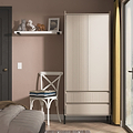 Kenton Double Wardrobe With Drawers Mushroom Matt from Roseland Furniture