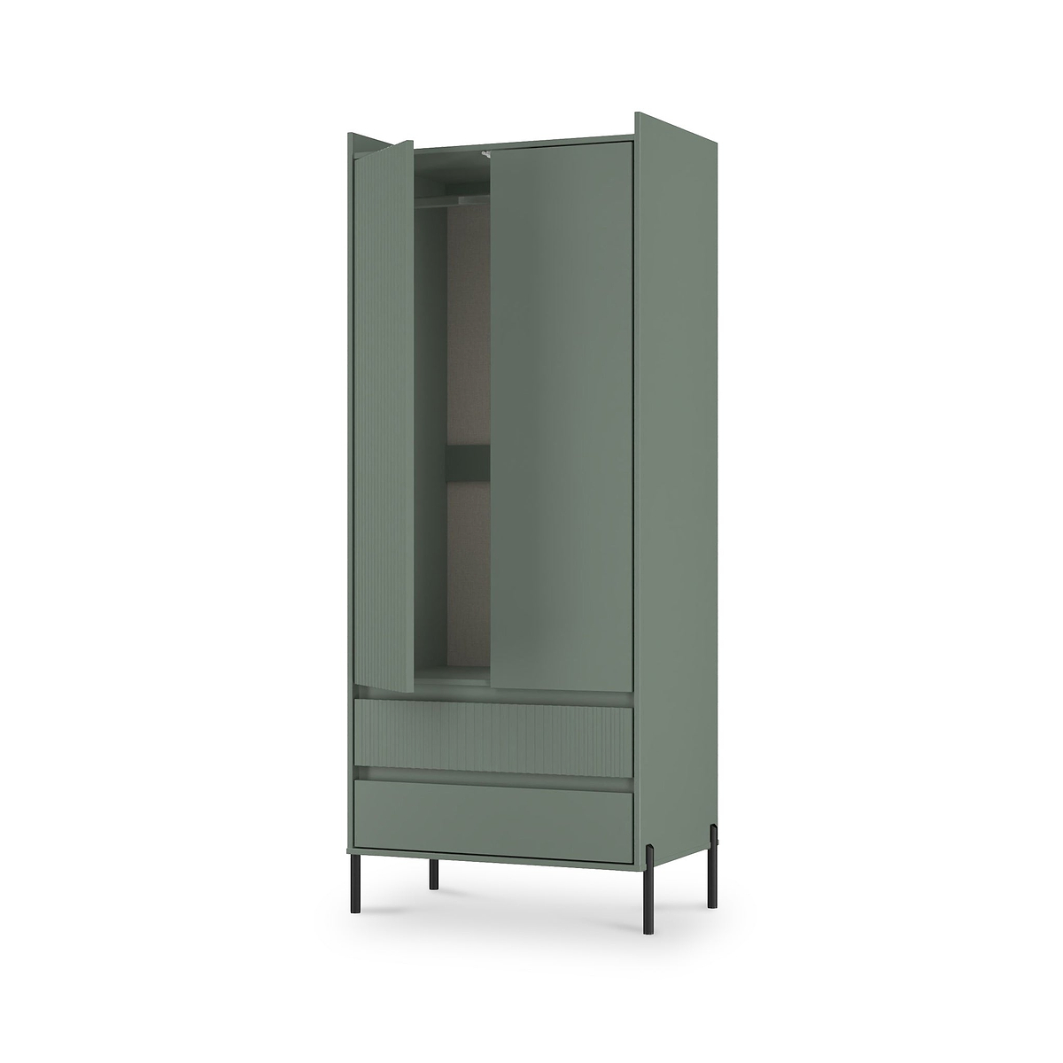 Kenton Double Wardrobe With Drawers Reed Green  from Roseland Furniture