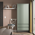 Kenton Double Wardrobe With Drawers Reed Green  from Roseland Furniture