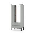 Kenton Double Mirrored Wardrobe With Drawers Dusk Grey from Roseland Furniture