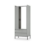 Kenton Double Mirrored Wardrobe With Drawers Dusk Grey from Roseland Furniture