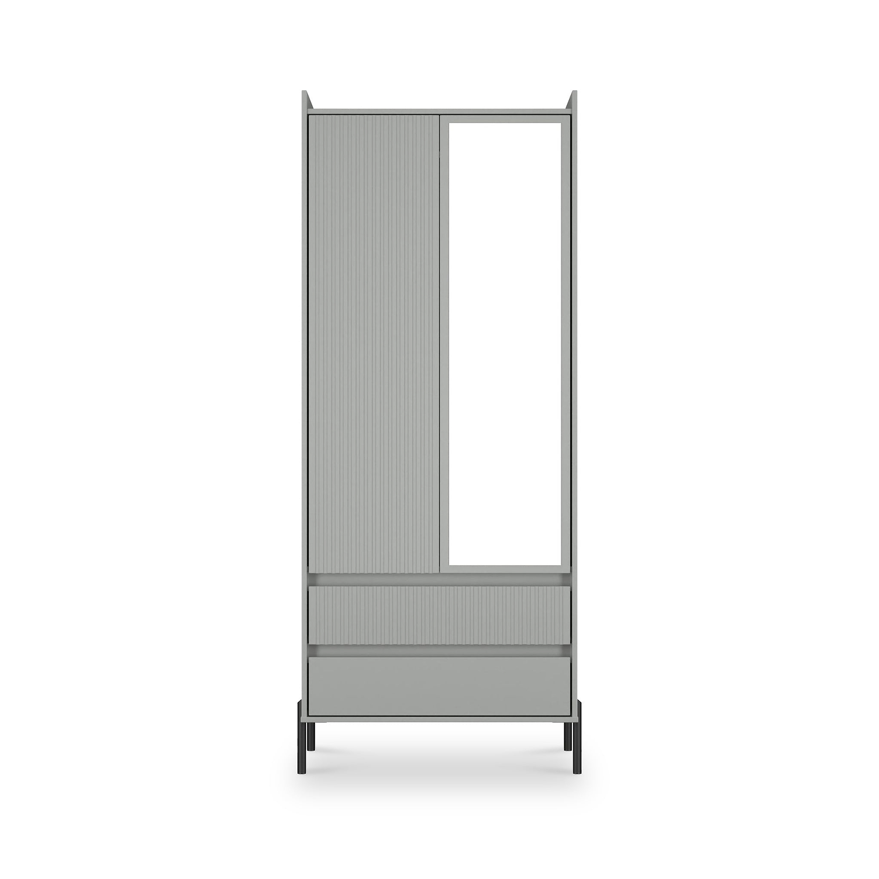Kenton Double Mirrored Wardrobe With Drawers Dusk Grey from Roseland Furniture