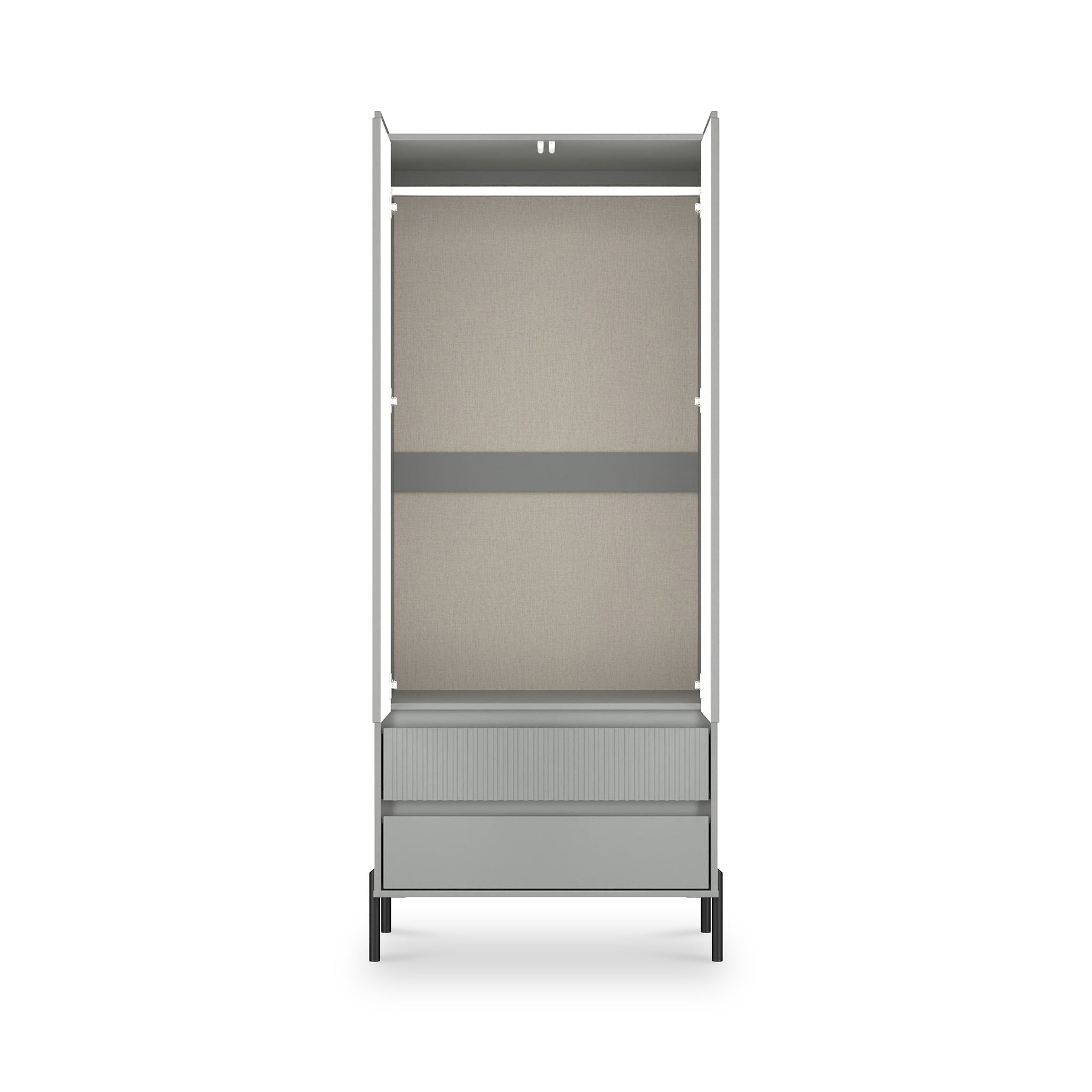 Kenton Double Mirrored Wardrobe With Drawers Dusk Grey from Roseland Furniture
