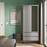 Kenton Double Mirrored Wardrobe With Drawers Dusk Grey from Roseland Furniture