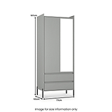 Kenton Double Mirrored Wardrobe With Drawers Dusk Grey from Roseland Furniture