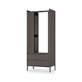 Kenton Double Mirrored Wardrobe With Drawers Graphite from Roseland Furniture