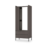 Kenton Double Mirrored Wardrobe With Drawers Graphite from Roseland Furniture