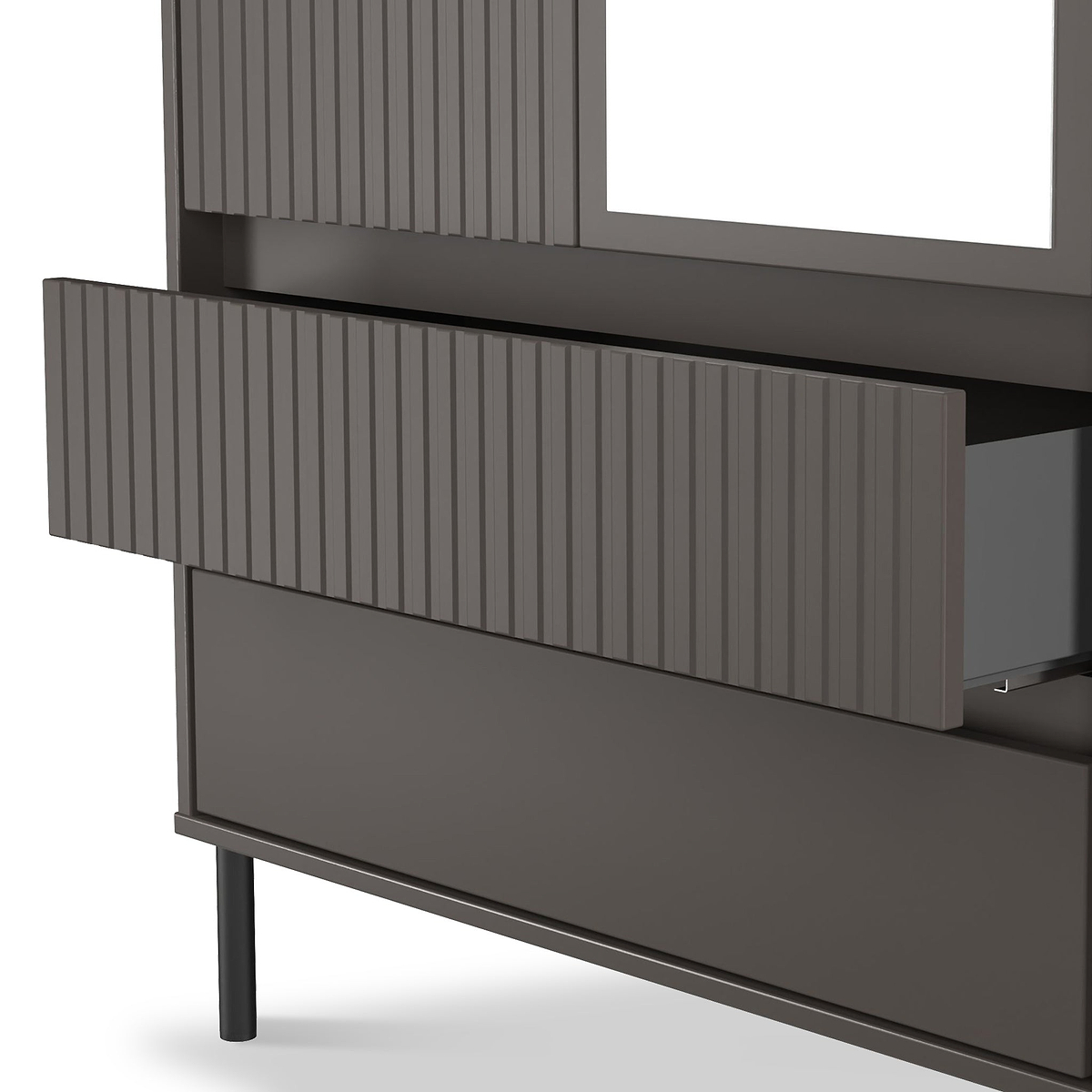 Kenton Double Mirrored Wardrobe With Drawers Graphite from Roseland Furniture