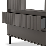 Kenton Double Mirrored Wardrobe With Drawers Graphite from Roseland Furniture