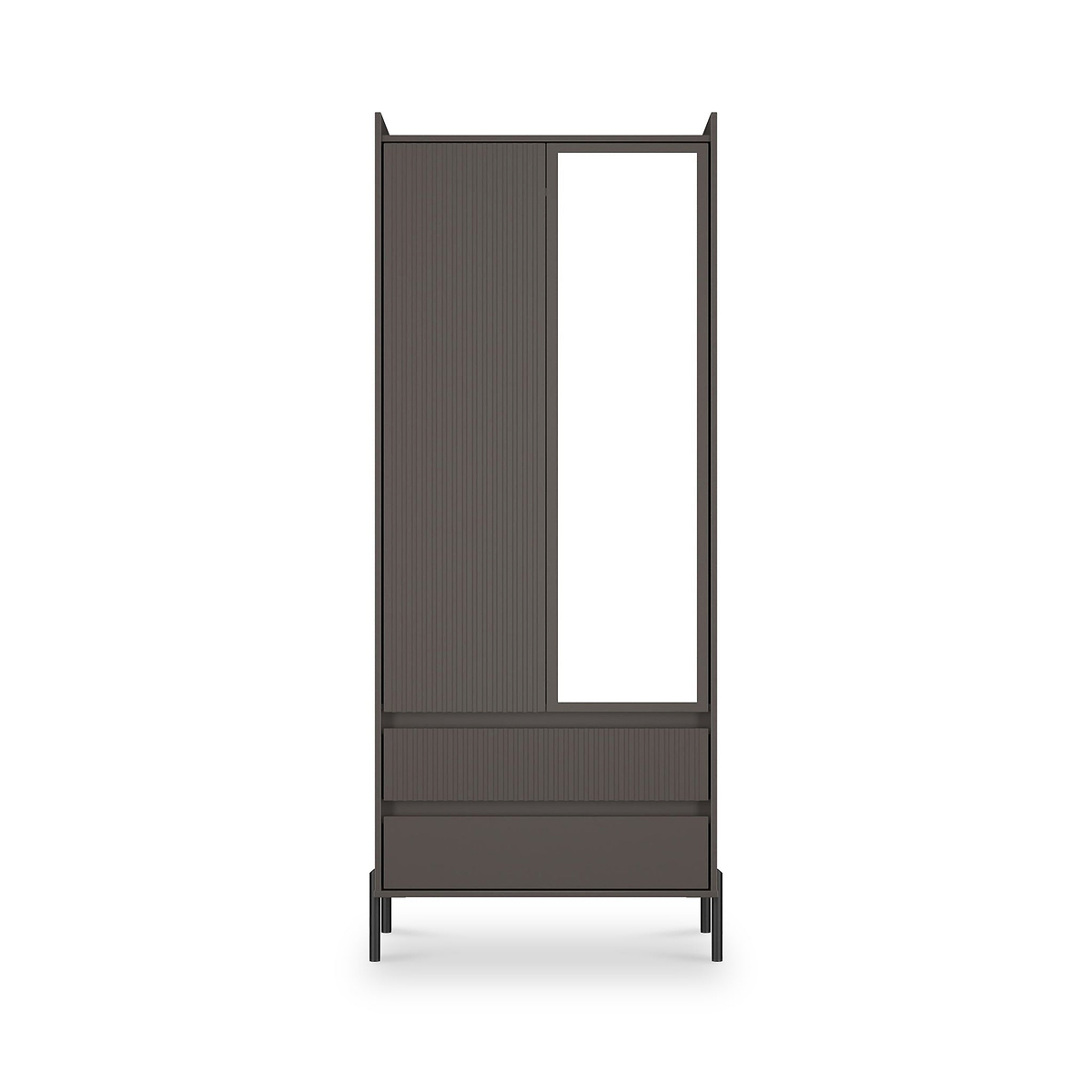 Kenton Double Mirrored Wardrobe With Drawers Graphite from Roseland Furniture