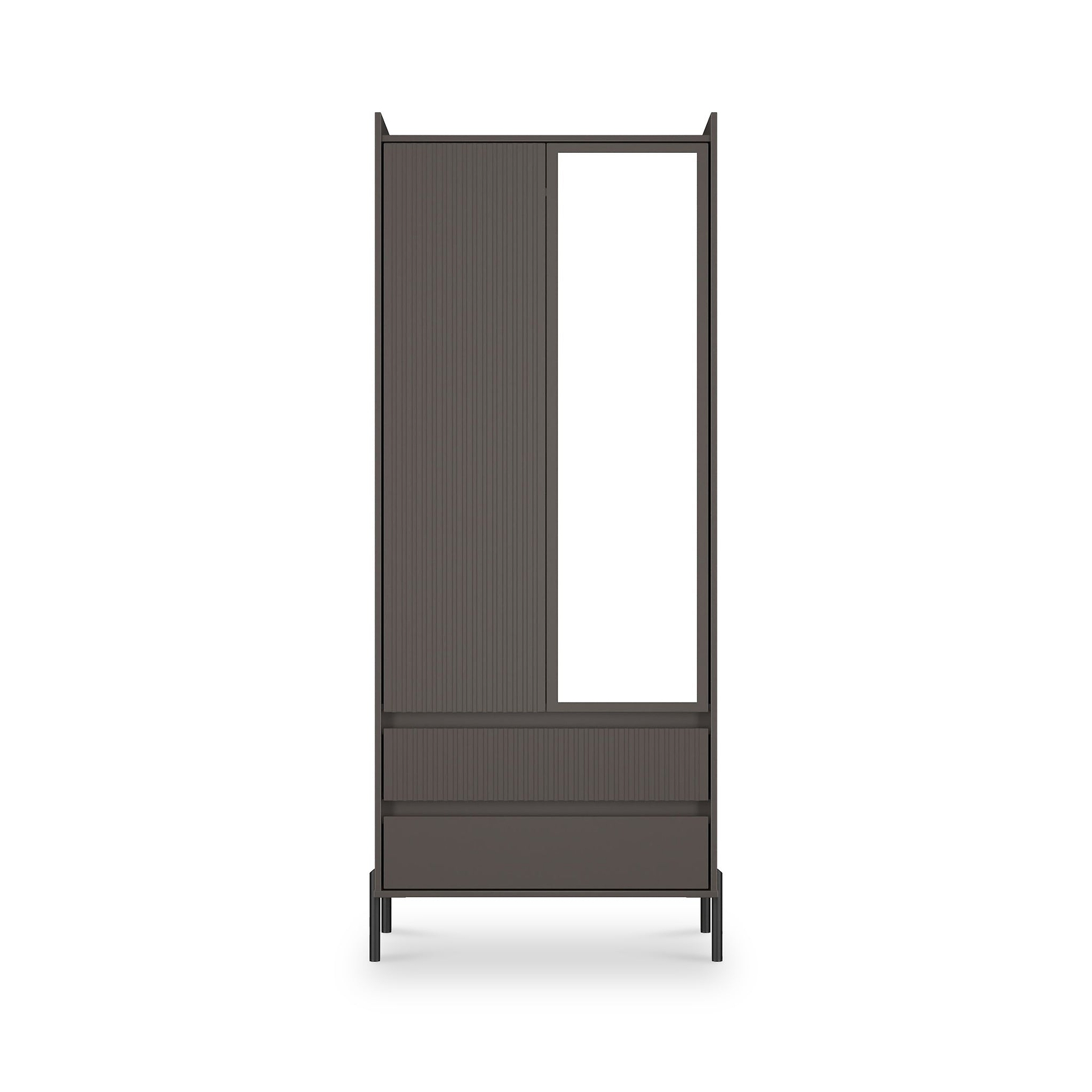 Kenton Double Mirrored Wardrobe With Drawers Graphite from Roseland Furniture