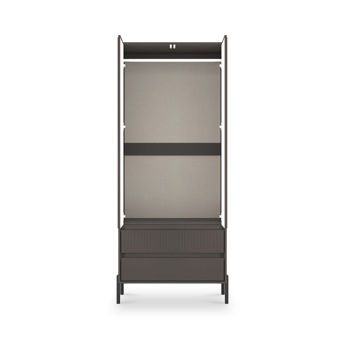 Kenton Double Mirrored Wardrobe With Drawers Graphite from Roseland Furniture