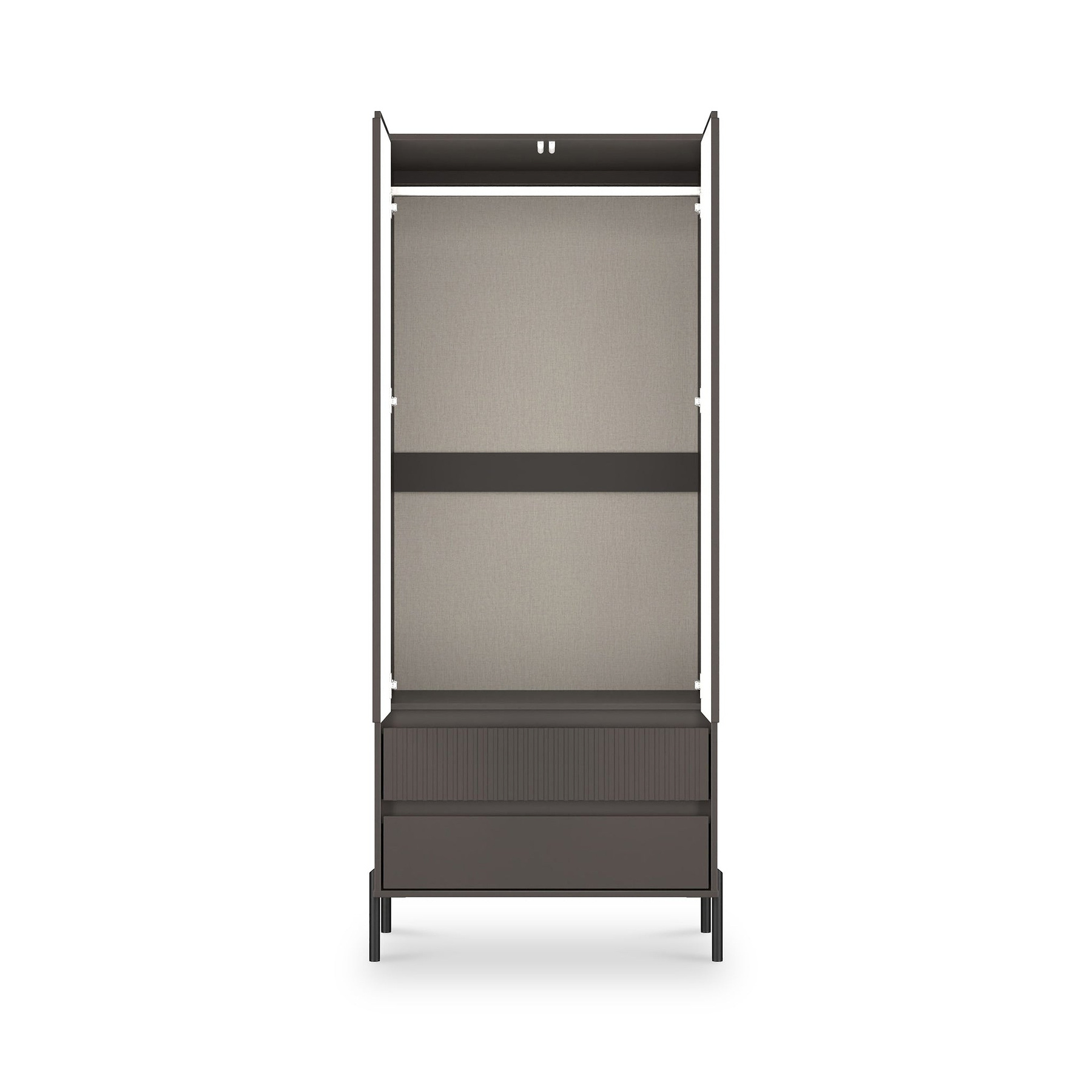 Kenton Double Mirrored Wardrobe With Drawers Graphite from Roseland Furniture