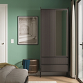 Kenton Double Mirrored Wardrobe With Drawers Graphite from Roseland Furniture