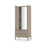 Kenton Double Mirrored Wardrobe With Drawers Mushroom Matt from Roseland Furniture
