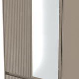 Kenton Double Mirrored Wardrobe With Drawers Mushroom Matt from Roseland Furniture