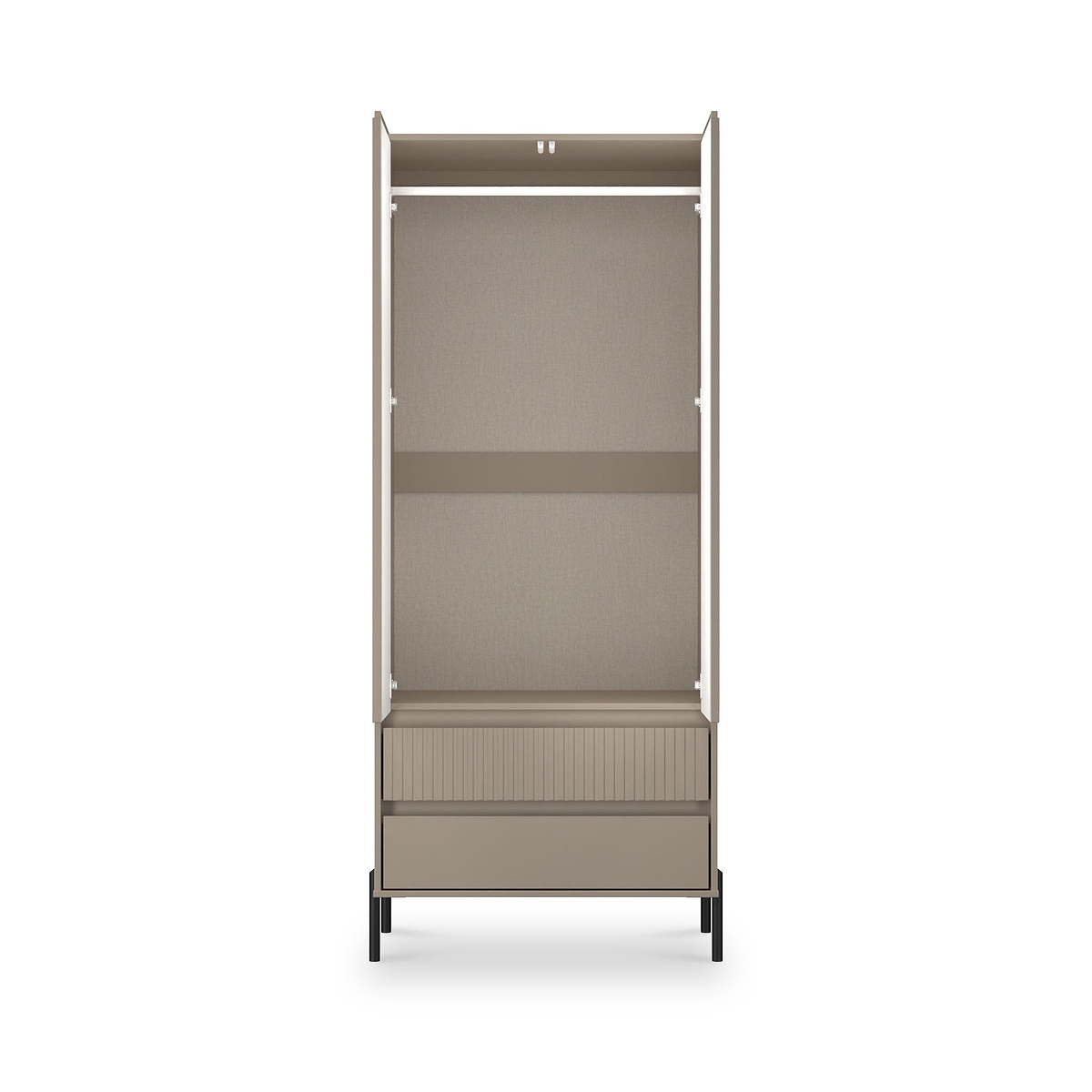 Kenton Double Mirrored Wardrobe With Drawers Mushroom Matt from Roseland Furniture