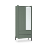 Kenton Double Mirrored Wardrobe With Drawers Reed Green from Roseland Furniture