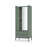 Kenton Double Mirrored Wardrobe With Drawers Reed Green from Roseland Furniture
