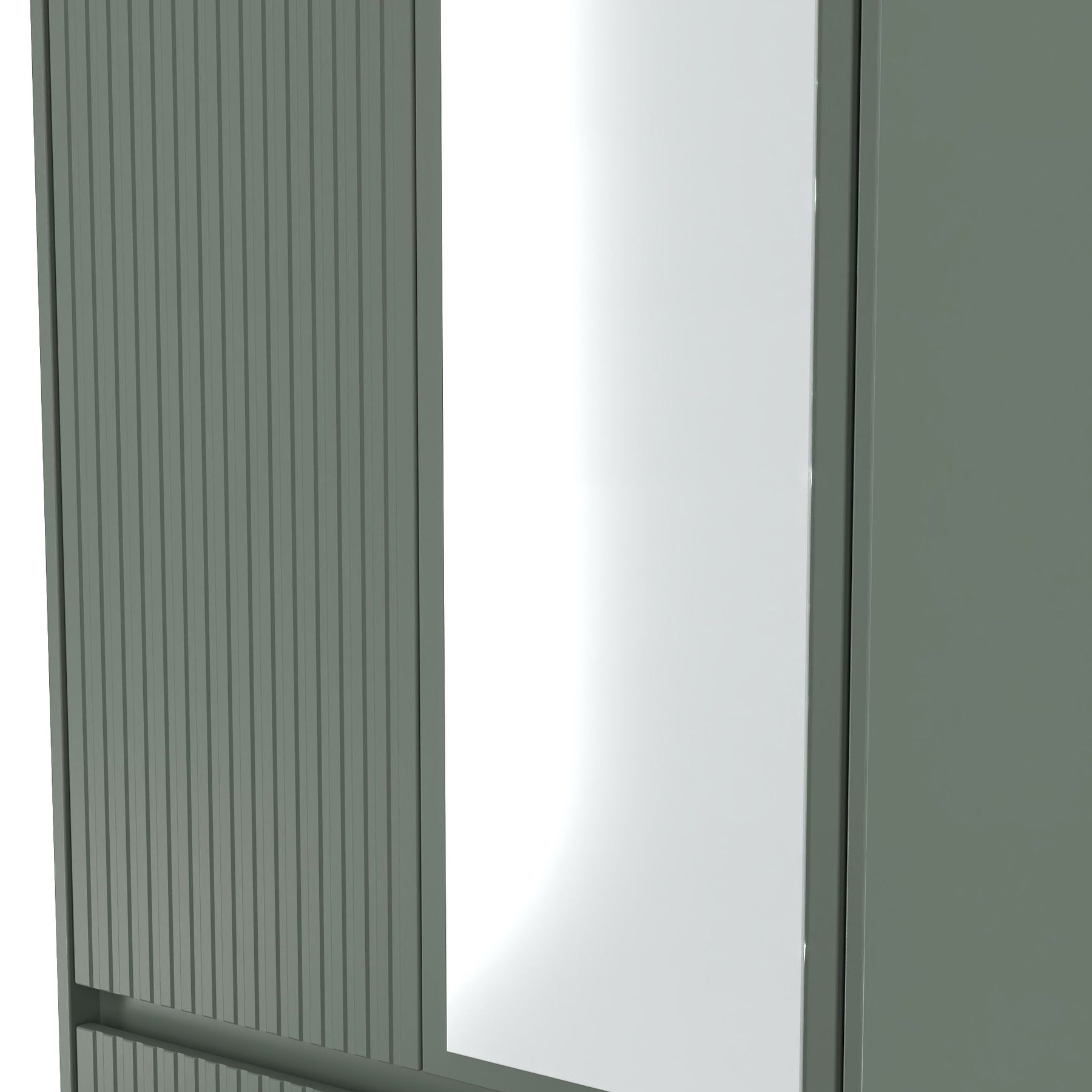 Kenton Double Mirrored Wardrobe With Drawers Reed Green from Roseland Furniture