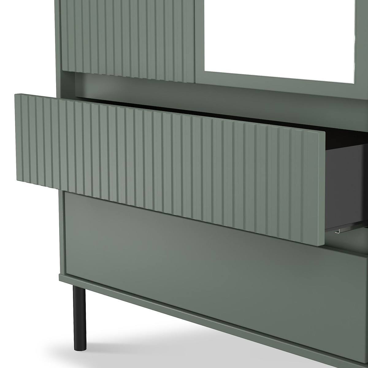 Kenton Double Mirrored Wardrobe With Drawers Reed Green from Roseland Furniture