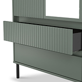 Kenton Double Mirrored Wardrobe With Drawers Reed Green from Roseland Furniture