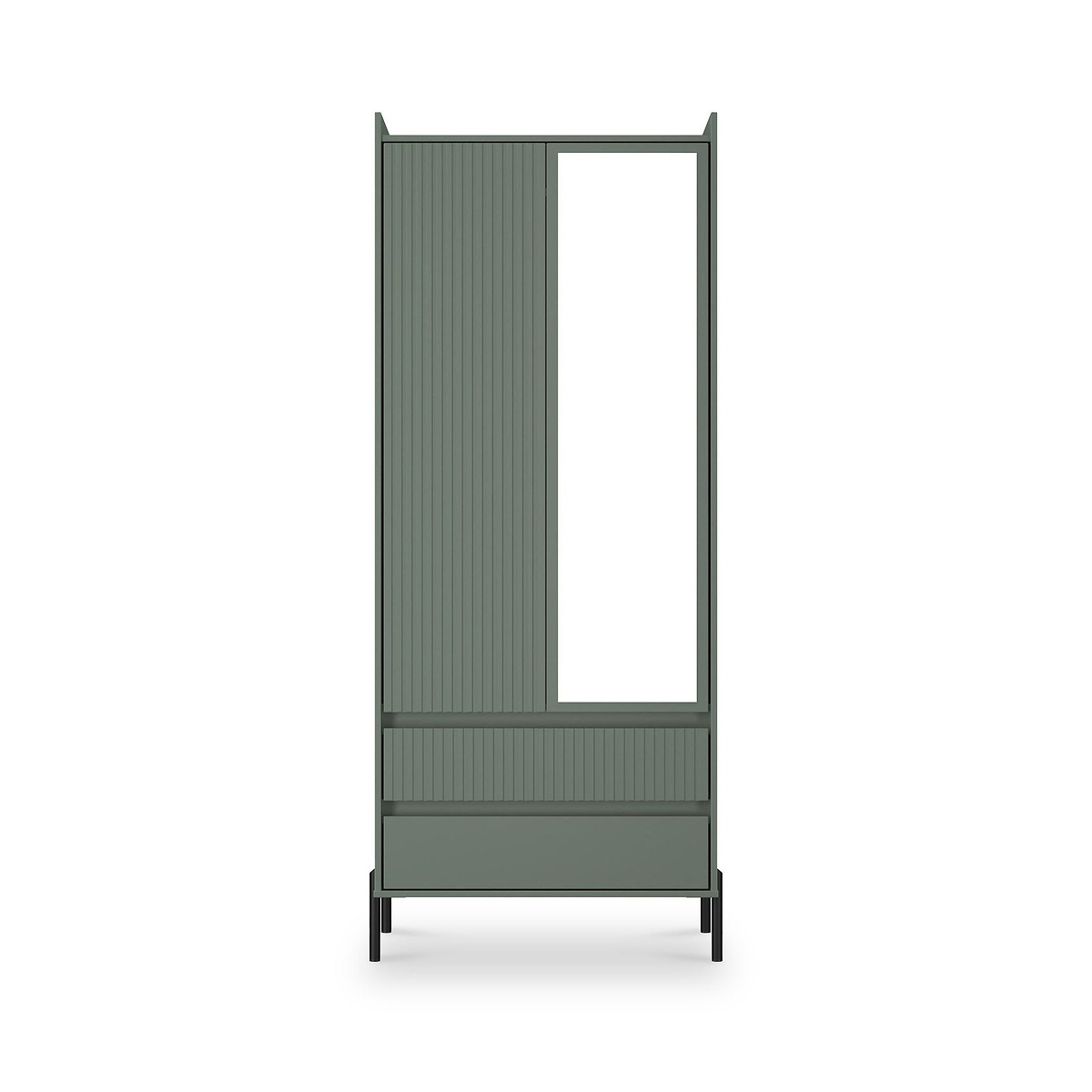 Kenton Double Mirrored Wardrobe With Drawers Reed Green from Roseland Furniture