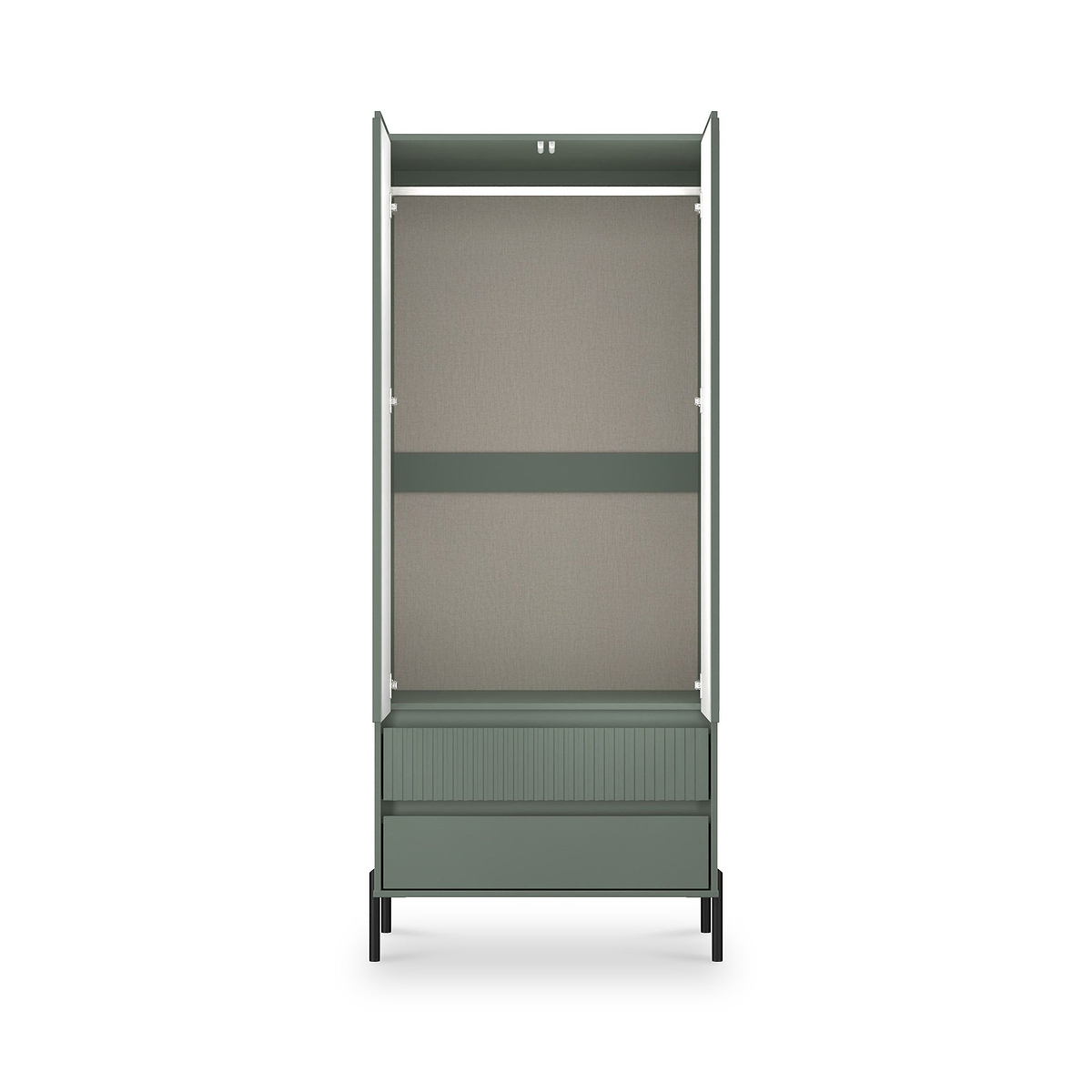 Kenton Double Mirrored Wardrobe With Drawers Reed Green from Roseland Furniture