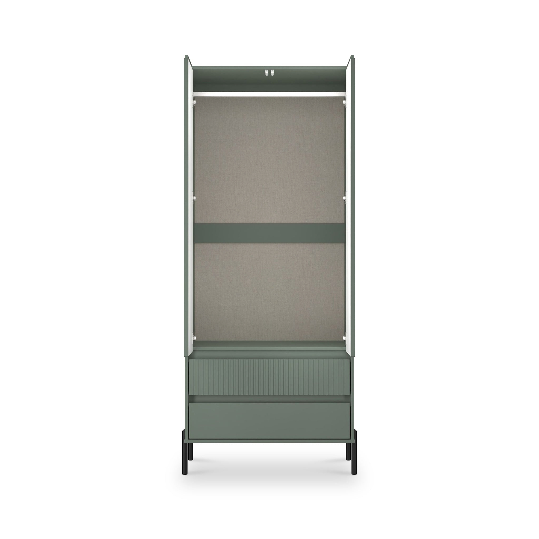 Kenton Double Mirrored Wardrobe With Drawers Reed Green from Roseland Furniture