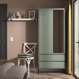 Kenton Double Mirrored Wardrobe With Drawers Reed Green from Roseland Furniture