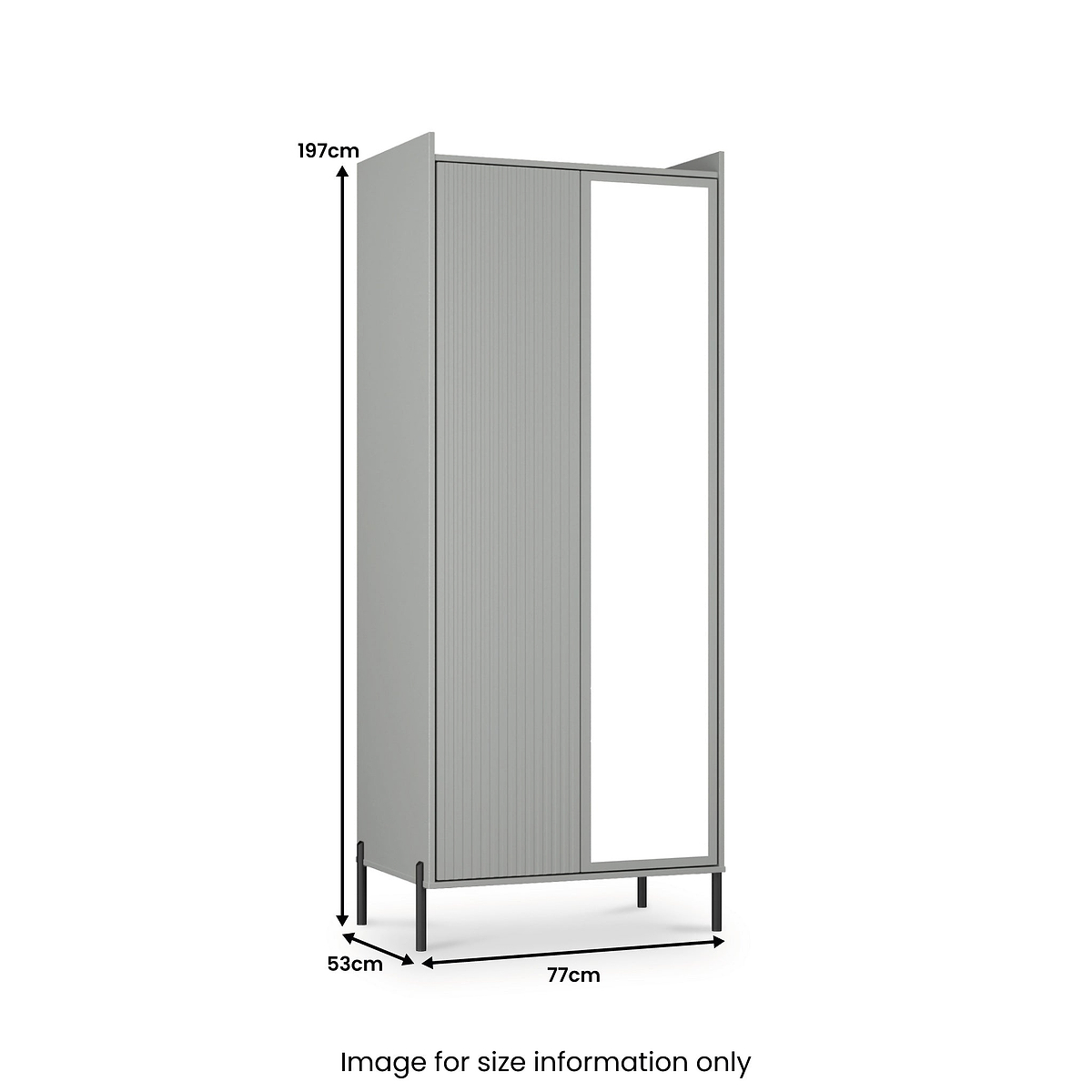 Kenton Double Mirrored Wardrobe Dusk Grey from Roseland Furniture