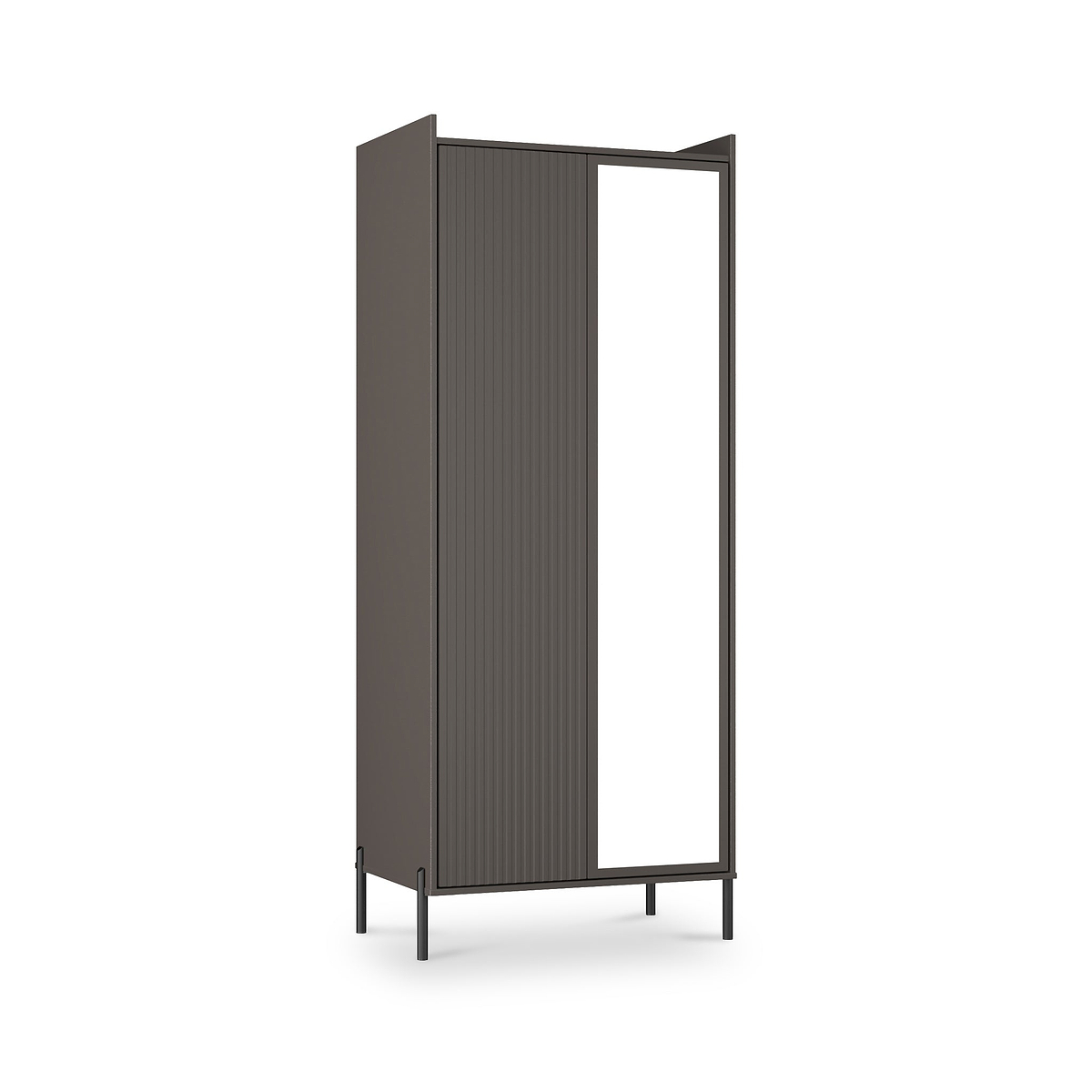 Kenton Double Mirrored Wardrobe Graphite from Roseland Furniture