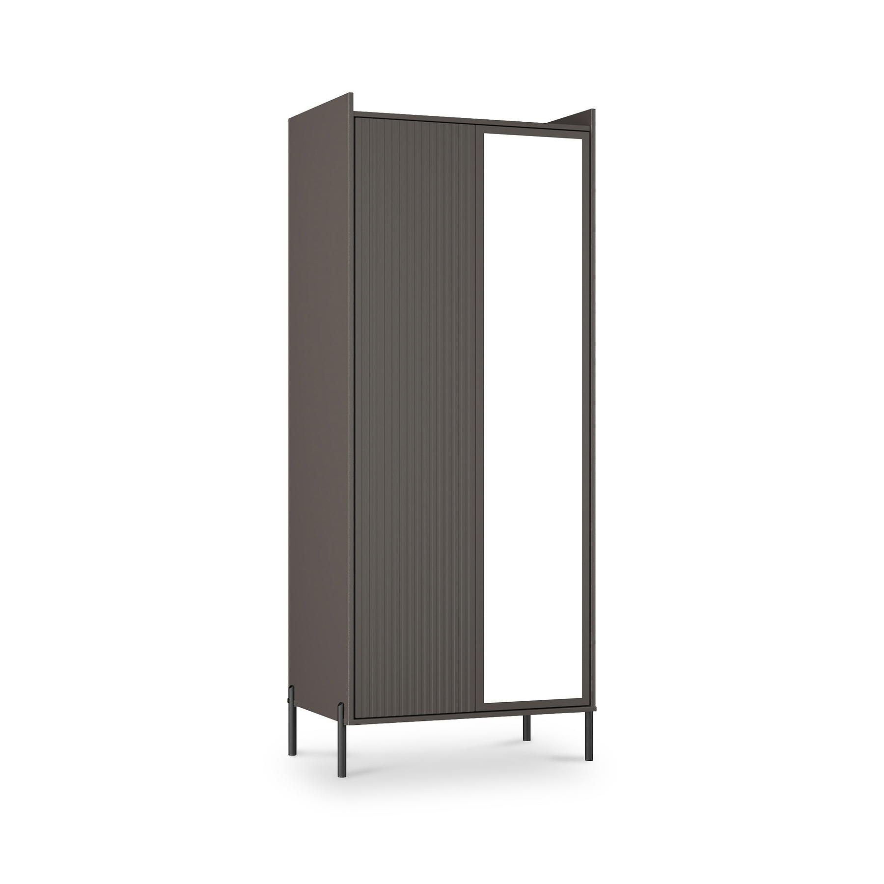 Kenton Double Mirrored Wardrobe Graphite from Roseland Furniture