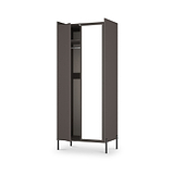 Kenton Double Mirrored Wardrobe Graphite from Roseland Furniture