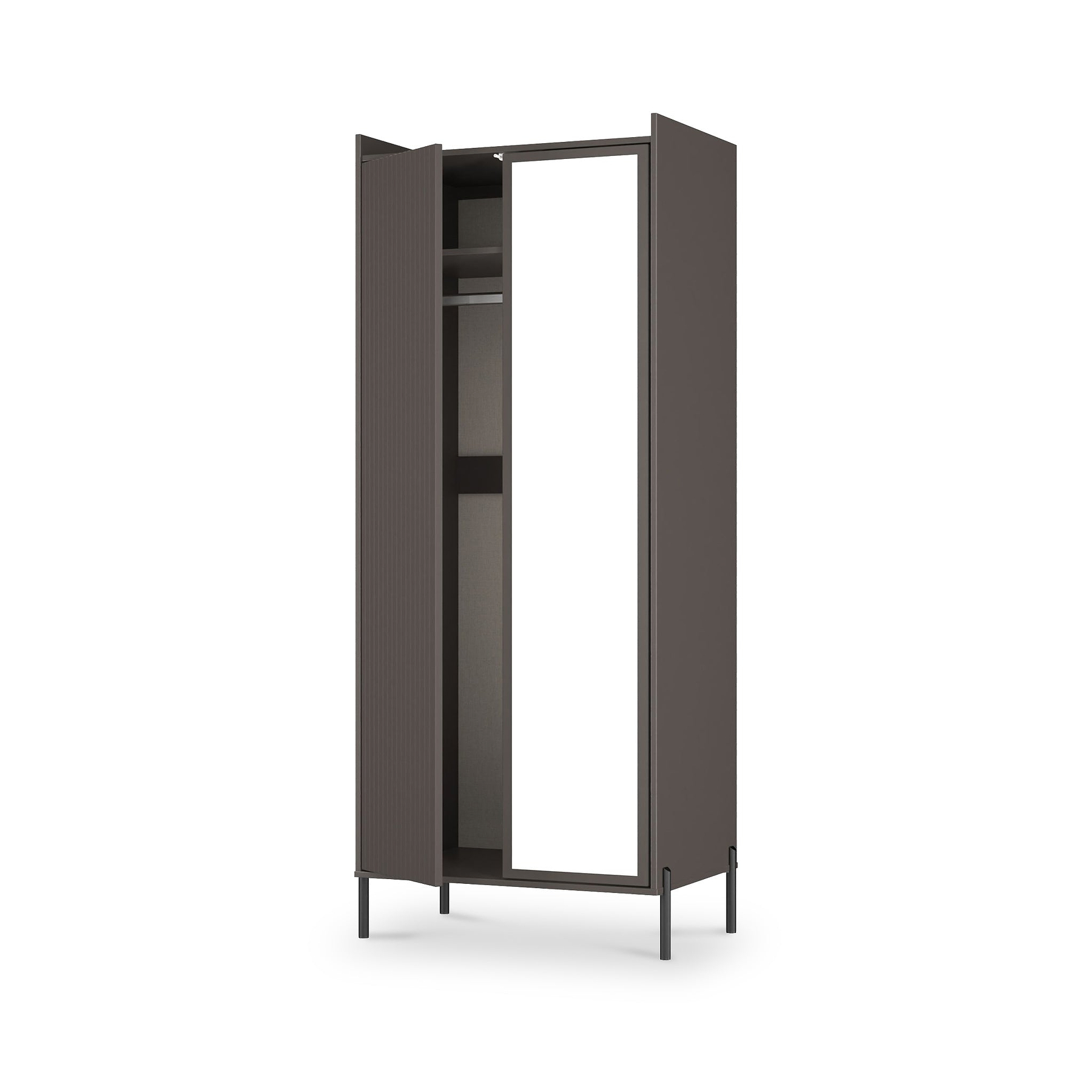 Kenton Double Mirrored Wardrobe Graphite from Roseland Furniture