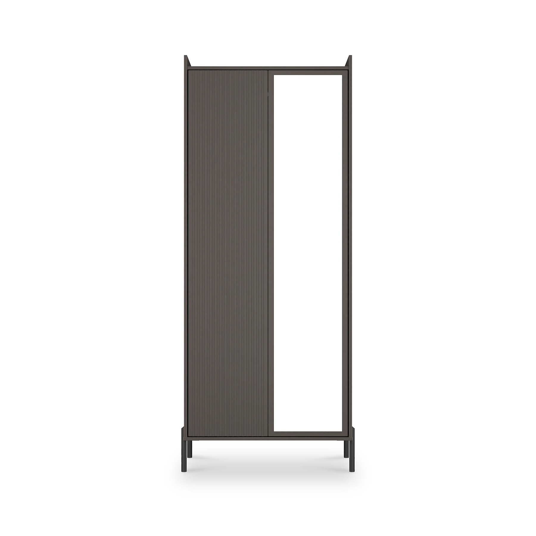 Kenton Double Mirrored Wardrobe Graphite from Roseland Furniture