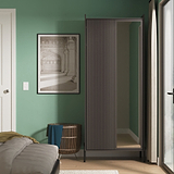 Kenton Double Mirrored Wardrobe Graphite from Roseland Furniture
