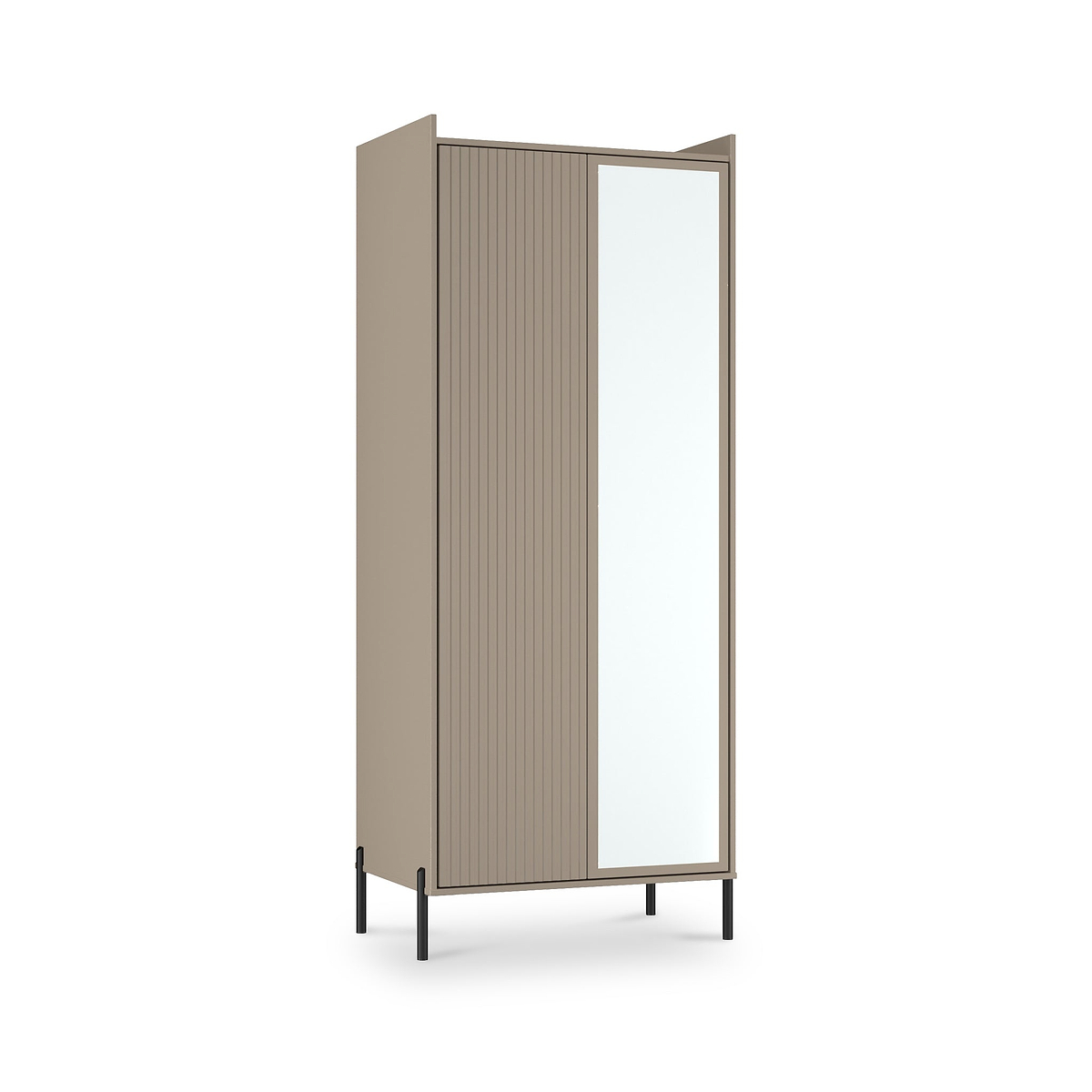 Kenton Double Mirrored Wardrobe Mushroom Matt from Roseland Furniture